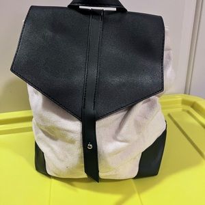 Black and white backpack purse
